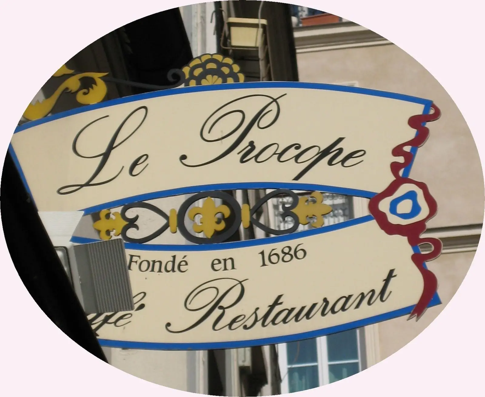 L'enseigne du café Le Procope, à Paris